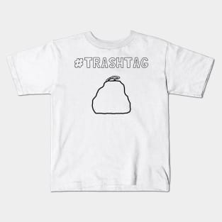 Trashtag hand drawn design outline Kids T-Shirt